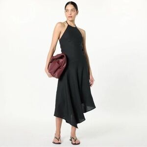 NWT The Drop Ciga Halter Linen Maxi Black Dress Medium